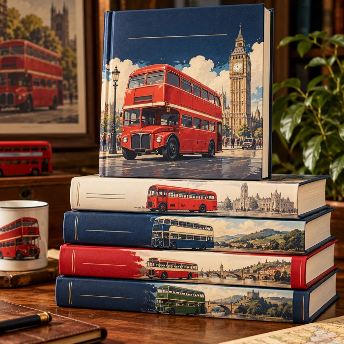Illustrative bus collecting scene